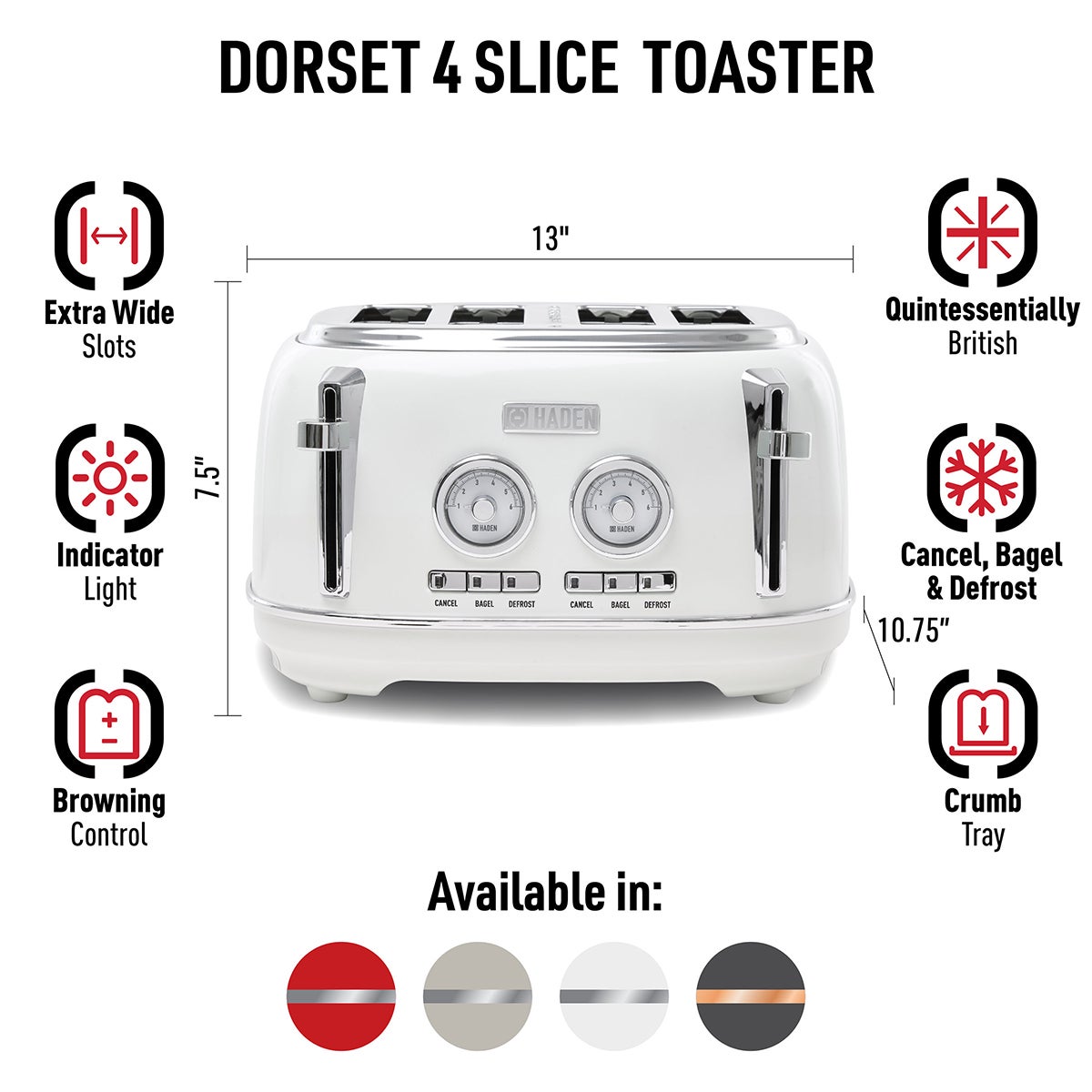 Haden Dorset 4-Slice Toaster | The Container Store